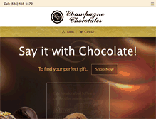 Tablet Screenshot of champagnechocolates.com